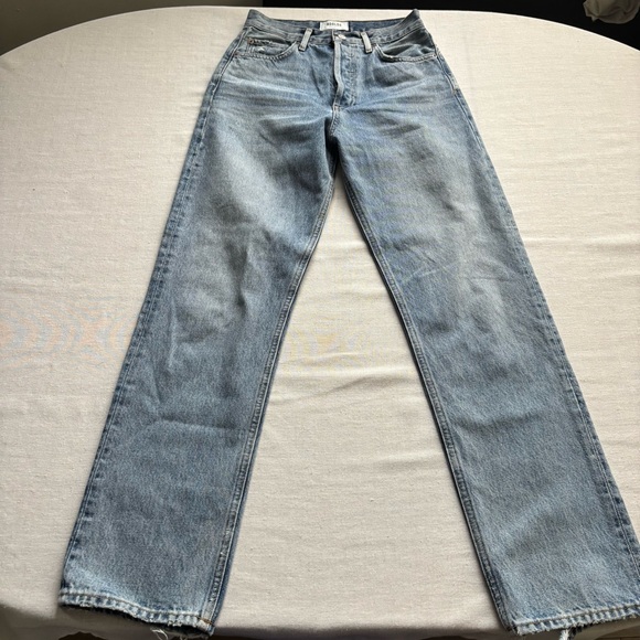 Agolde 90s Pinch High Rise Crop Straight Jeans Endless Size 25 A154D-1206 - Picture 3 of 14